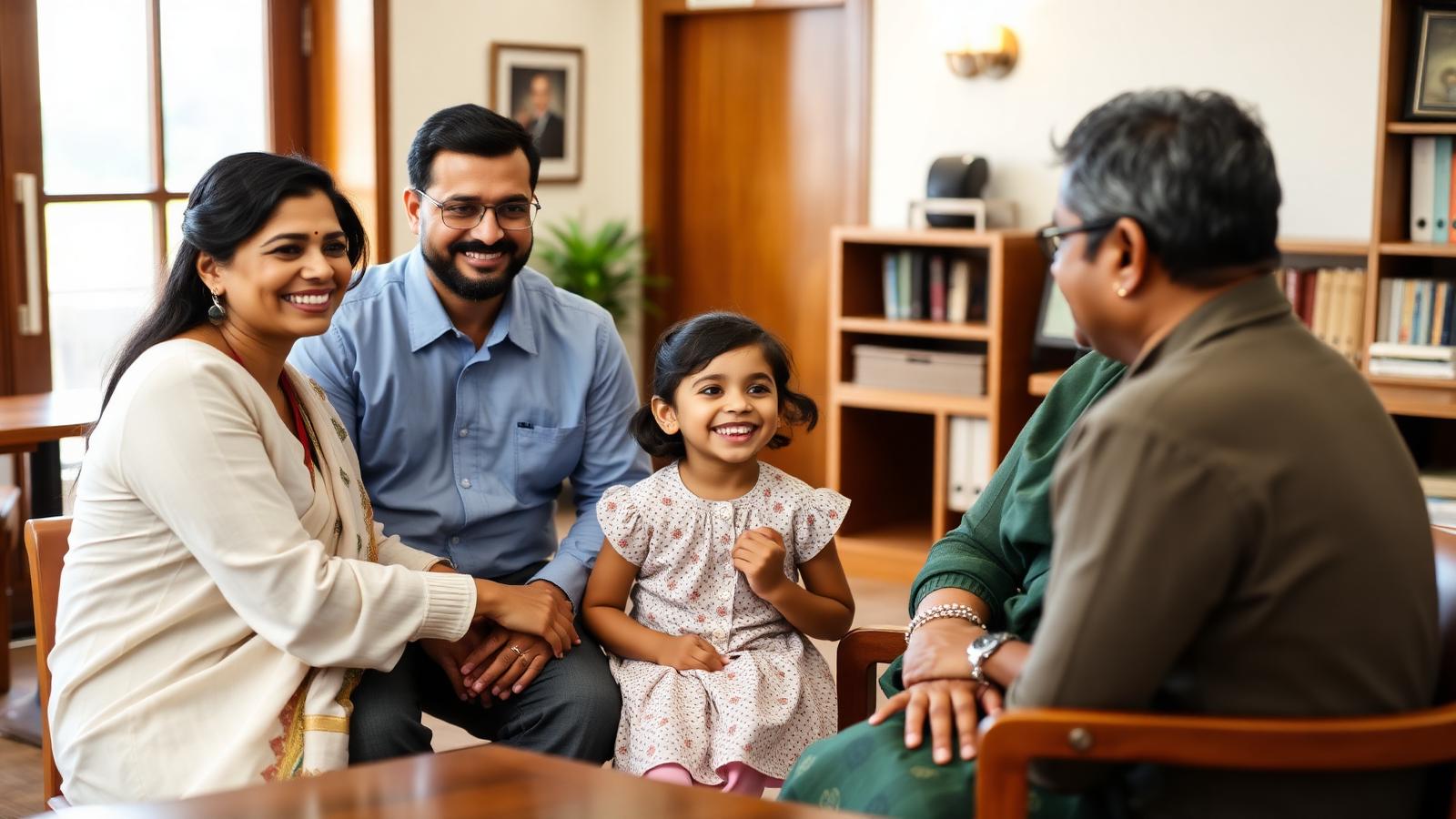 A family meeting with the Principal during a school admission interview