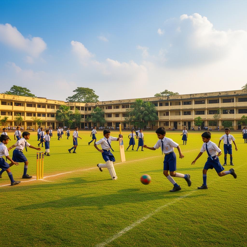 Students participating in sports and physical activity